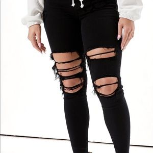 American Eagle Ne(x)t Level Ripped Curvy High-Waisted Jeans